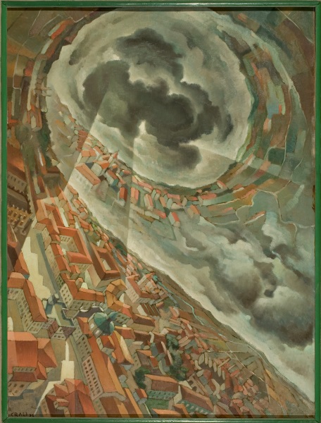 Tullio Crali, Vite orizzontale, 1938, olio su compensato