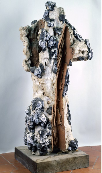 Leoncillo, Taglio rosso, 1963, cres, ceramica, smalto