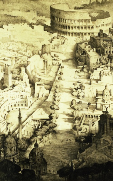 Lino Sigismondo Lipinsky De Orlov, La via dell’Impero, 1938, acquaforte