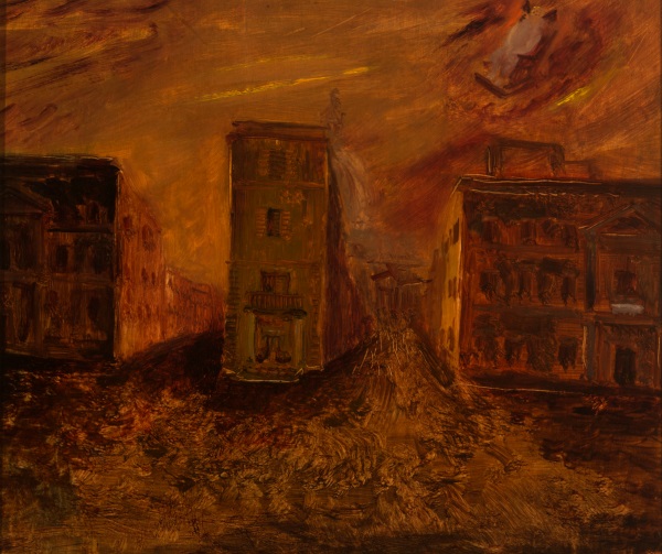 Scipione (Gino Bonichi), La via che porta a San Pietro (I Borghi), 1930, olio su tavola