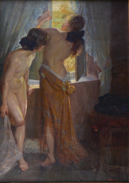 Virginia Tomescu Scrocco, Giochi di bambine, 1913-1915, olio su tela Virginia Tomescu Scrocco, Giochi di bambine, 1913-1915, olio su tela