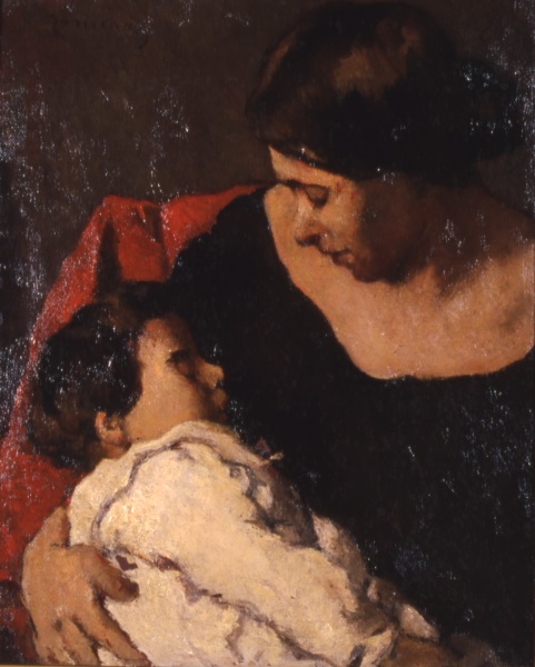 Ludovico Tommasi, Donna con bambino, (1927), olio su tela Ludovico Tommasi, Donna con bambino, (1927), olio su tela