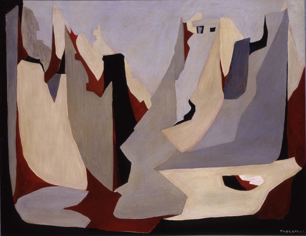 Giulio Turcato, Rovine di Varsavia, 1948, olio su tela