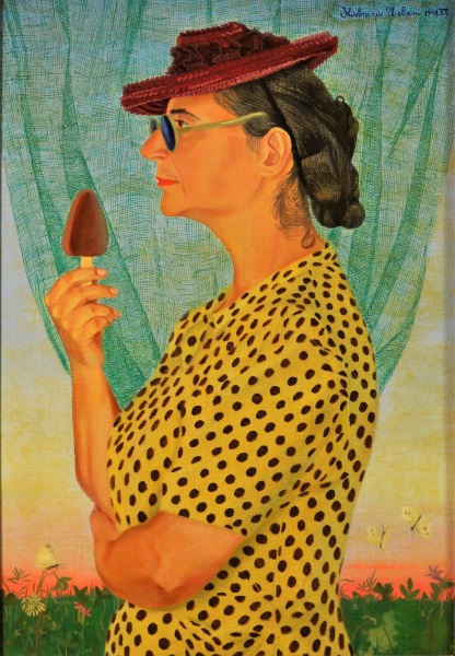 Ildebrando Urbani, Gelato da passeggio, 1941, olio su tela Ildebrando Urbani, Gelato da passeggio, 1941, olio su tela