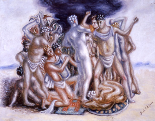 Giorgio de Chirico, Combattimento di gladiatori, 1933-1934, olio su tela