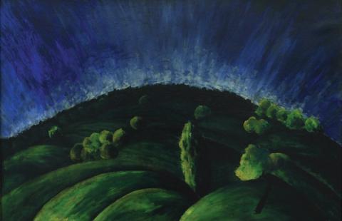 Moholy-Nagy László, Colli di Buda,1918, olio su tela, 63x94 cm, Debrecen, Collezione Antal – Lusztig