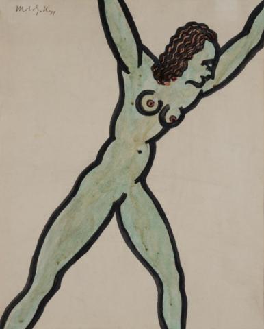  Moholy-Nagy László, Nudo femminile, cc.1920, inchiostro, gouache su carta,315×250 mm; Debrecen, Collezione Antal – Lusztig