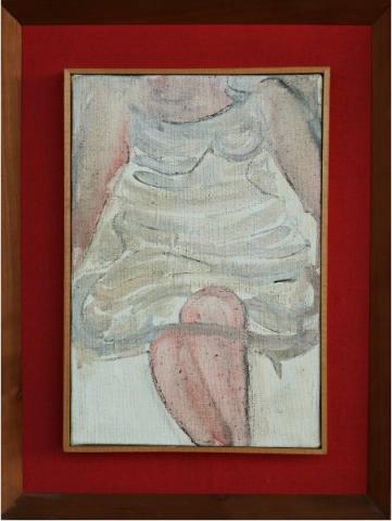 Marisa Busanel, Ballerina, 1985, pittura su tela, 20x20 cm 