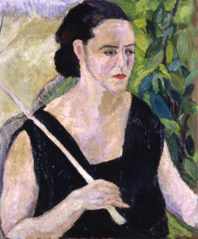 Deiva De Angelis, Ritratto della Signora Bertoldi (Ritratto di Faustina Bertoldi), 1920, olio su cartone