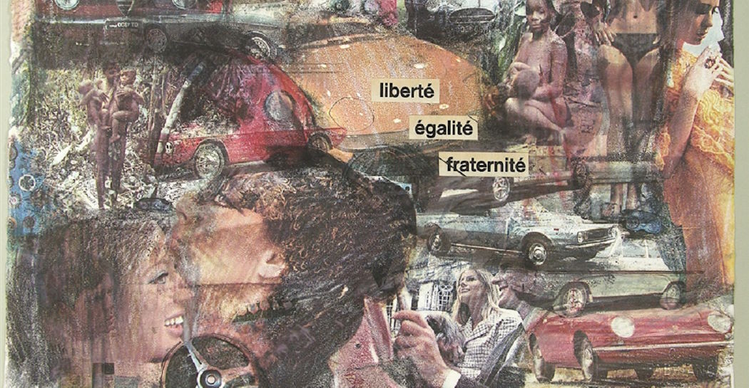 Roberto Malquori, Liberté, égalité, fraternité, 1967, décollage e collage.