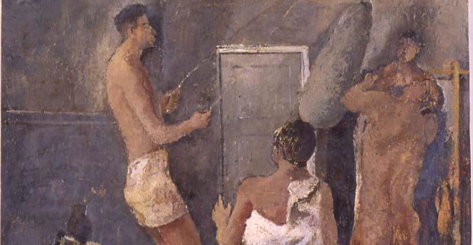 Fausto Pirandello particolare di Palestra, 1934-35