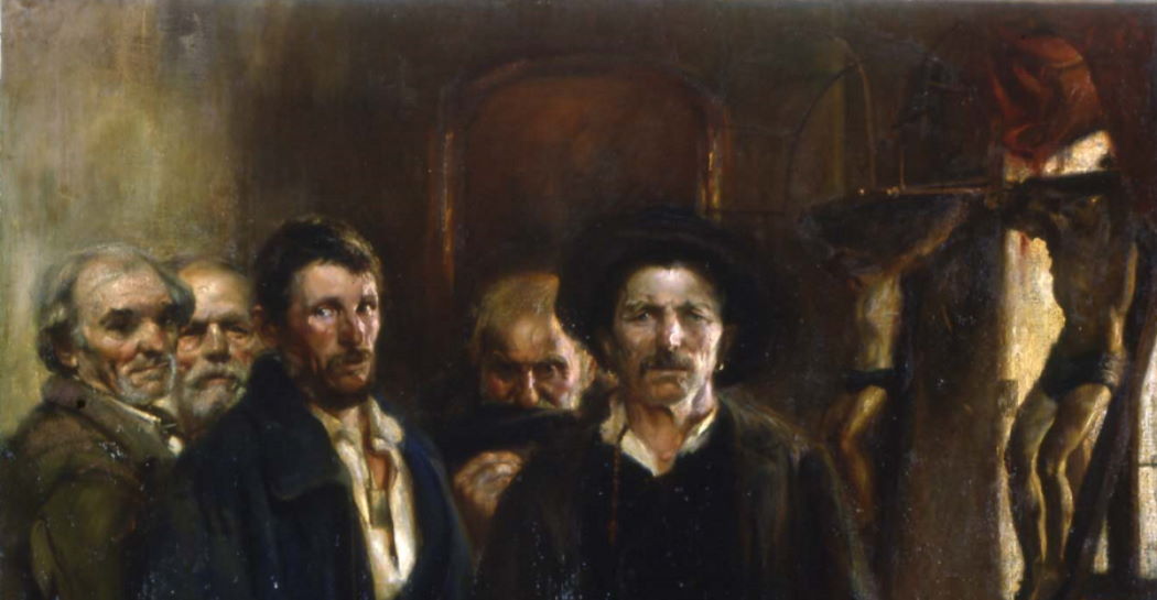 Particolare di Pietro Gaudenzi - I priori, 1910 Olio su tela