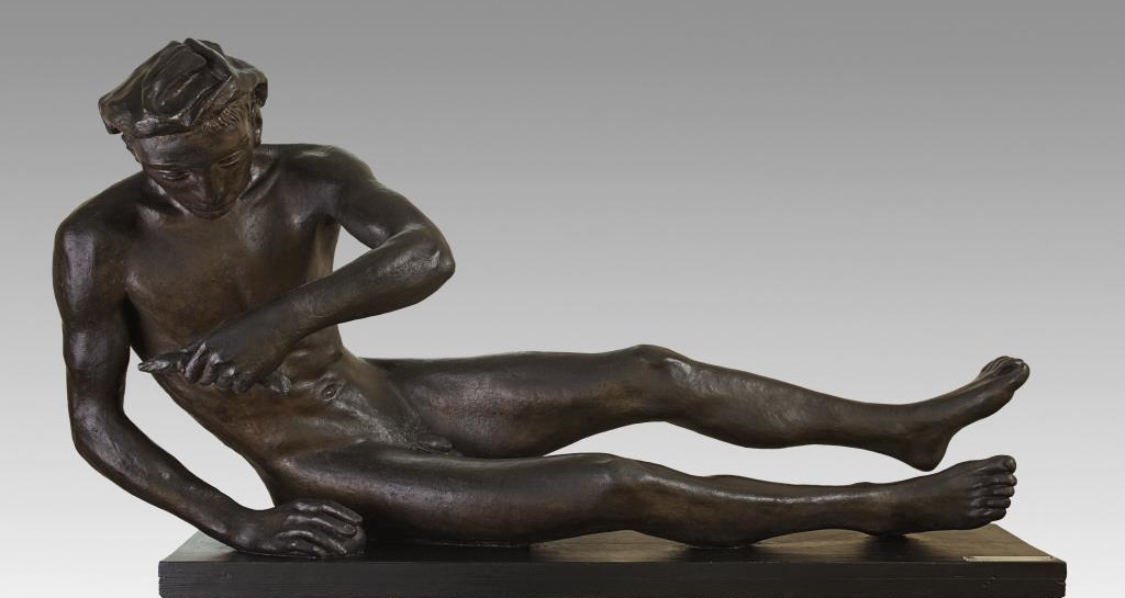 Pescatore d’anguilla (1934, bronzo, inv. AM 1002) di Dino Basaldella Pescatore d’anguilla (1934, bronzo, inv. AM 1002) di Dino Basaldella