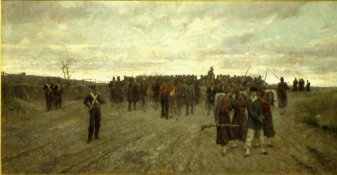 Ritorno da Mentana, olio su tela del 1872 di Onorato Carlandi Ritorno da Mentana, olio su tela del 1872 di Onorato Carlandi