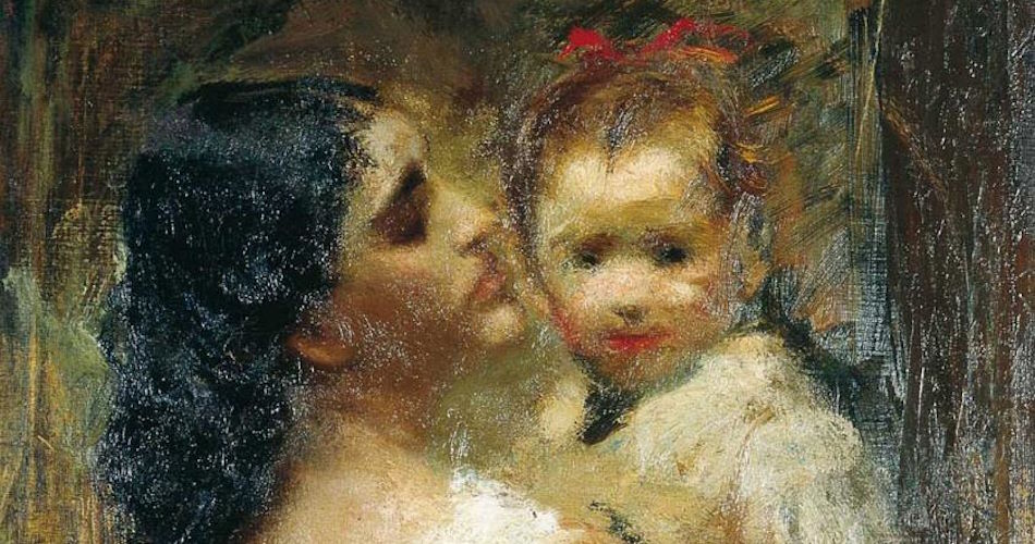 Pietro Gaudenzi Affetti - Maternità Ritratto di madre con bambino