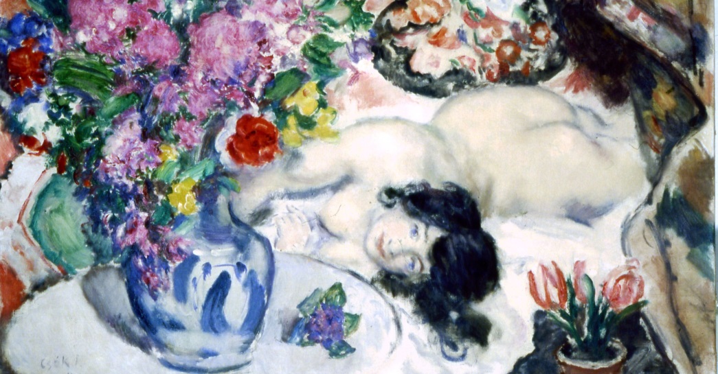 Istvan Csok, Angolo di studio, 1905-1910, olio su tela-particolare