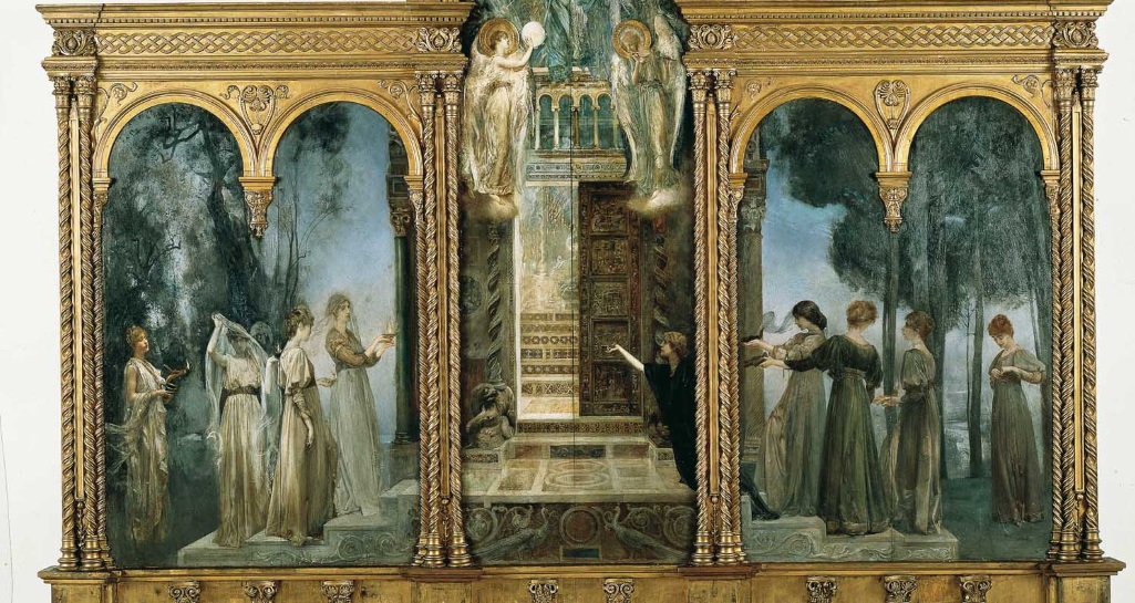 Giulio Aristide Sartorio, Le Vergini savie e le Vergini stolte 1890-1891, olio su tavola_particolare