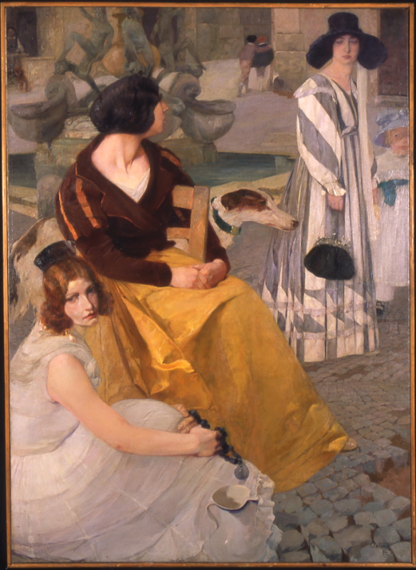 Umberto Bottazzi, Scene di vita romana (Fontana delle Tartarughe), 1930 Umberto Bottazzi, Scene di vita romana (Fontana delle Tartarughe), 1930