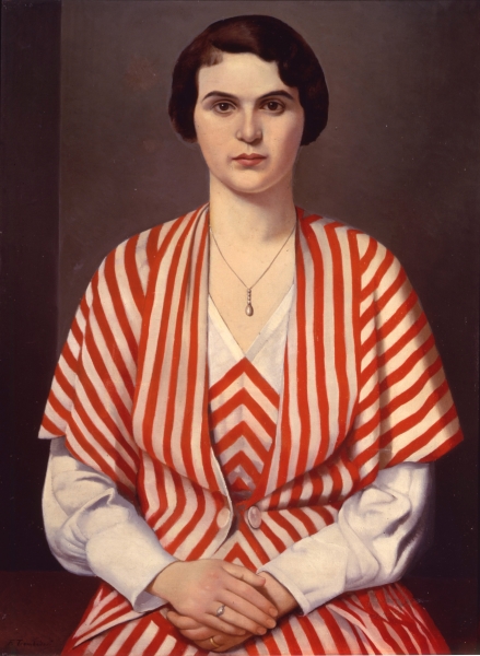 Francesco Trombadori, Ritratto in Rosso, 1930ca., olio su tela, Collezione privata, Roma