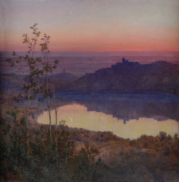 Enrico Coleman, Speculum Dianae- Lago di Nemi ,1909, olio su tela