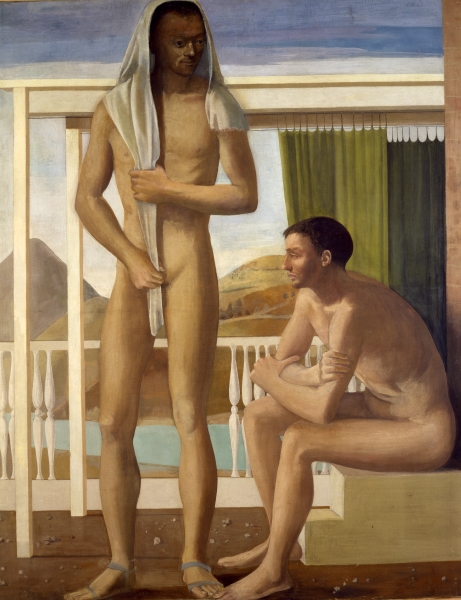 Franco Gentilini, Giovani in riva al mare (1934), tempera su tela