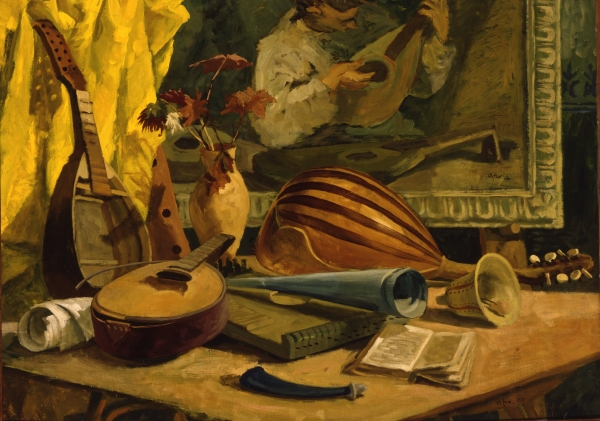 Afro (Basaldella), Natura morta con strumenti, 1937, olio su multistrato