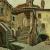 Benvenuto Ferrazzi, Via Fori- Paesaggio al vicolo dei Delfini, 1959, olio su tela