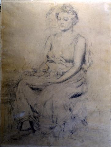 Vincenzo Gemito, Donna seduta (Anna), 1903, matita su carta, inv.  AM 953 