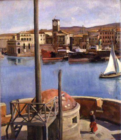 Antonio Barrera (Roma, 1889 - Forlì,1970) Il porto, 1918 circa