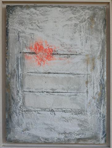 Claudio Palmieri, Melograno, 1989, tecnica mista su tavola, 50x70 cm