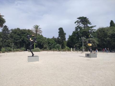 Carole A. Feuerman installazione sculture al Pincio