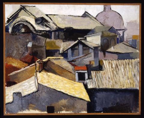 Renato Guttuso (Bagheria, 1911 – Roma, 1987) Tetti di Roma, 1957-1959 Olio su tela, cm 64x79,5 Inv. AM 2821 