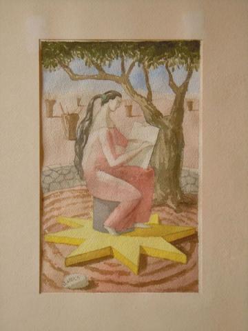 Sigfrido Martin Beguè, Sibilla Libica, 1986, acquarello, 42x32 cm