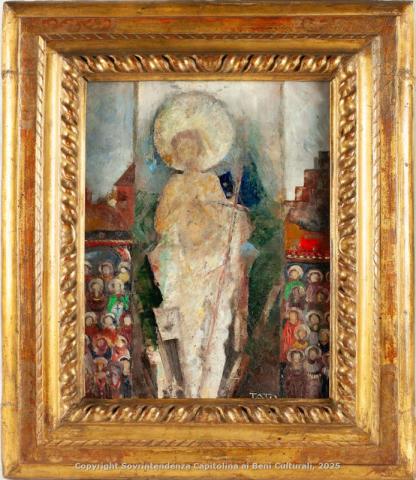 Guglielmo Sansoni (Tato), La resurrezione, 1955-1960, olio su masonite, inv. AM 1832