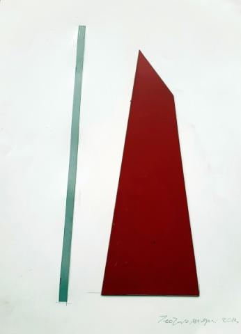Teodosio Magnoni, Immagine Spazio 3,  2014, tecnica mista su cartoncino, 50x41cm
