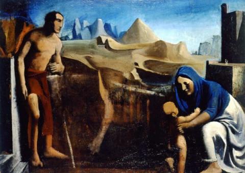 Mario Sironi, La famiglia/La famiglia del pastore, 1927, olio su tela