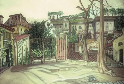Benvenuto Ferrazzi, Veduta del Gianicolo, 1959, olio su tela