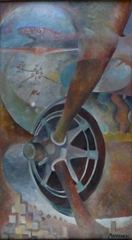 Sante Monachesi, Sogno di motore (1938), olio su compensato