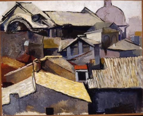 Renato Guttuso, Tetti di Roma (1957-1959), olio su tela