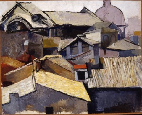 Renato Guttuso, Tetti di Roma, 1957-1959, olio su tela