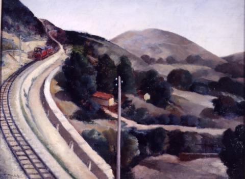 Francesco Trombadori, Paese, 1930-1931, olio su tela